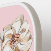 ピンクパーソナライズされたマグノリアモノグラムの ピックルボールラケット (左詳細)