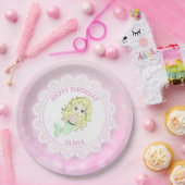 ピンクパーソナライズされたマーメイド誕生日プレート ペーパープレート (パーティー)