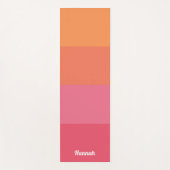 ピンクパーソナライズされたミニマルオレンストライプジ ヨガマット (正面)