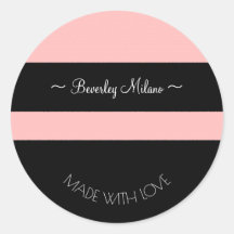 ピンクパーソナライズされたモダンとブラックのシール