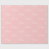 ピンクパーソナライズされたモダンのスクリプト名 ラッピングペーパー (フラット)