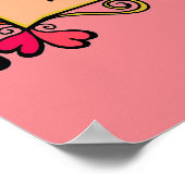 ピンクパーソナライズされたモダンガールズルーム ポスター (角)