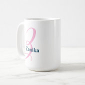 ピンクパーソナライズされたモノグラム文字Z名前をカスタムする コーヒーマグカップ (正面左)