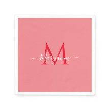 ピンクパーソナライズされたモノグラム