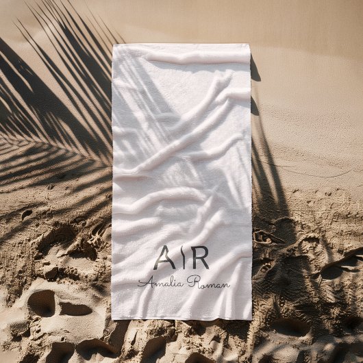 ピンクパーソナライズされたモノグラム ビーチタオル