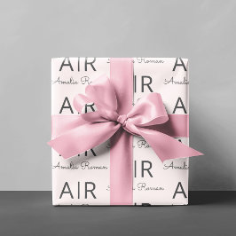 ピンクパーソナライズされたモノグラム ラッピングペーパー