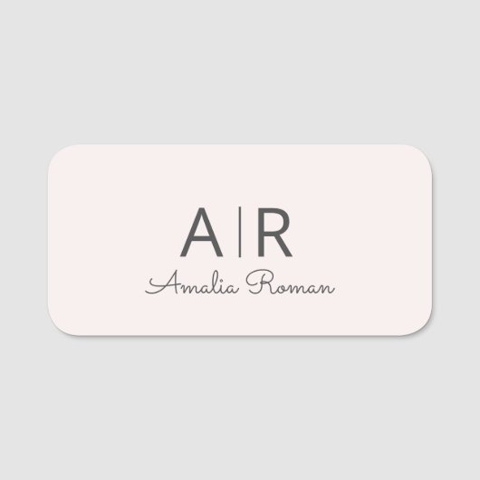 ピンクパーソナライズされたモノグラム 名札 (正面)