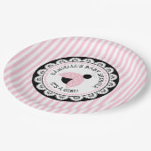 ピンクパーソナライズされたラディバグ赤ちゃんシャワー紙プレート ペーパープレート (アングル)