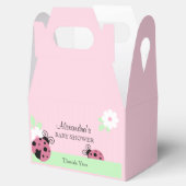 ピンクパーソナライズされたラディバグ赤ちゃんシャワー誕生日 フェイバーボックス (オープン)