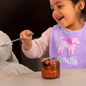 ピンクパーソナライズされたラベンダードードルドッグキュートおもしろい クッション