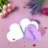 ピンクパーソナライズされたラベンダーハート ノートブック