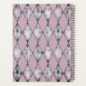 ピンクパーソナライズされたラベンダーハーレキン プランナー手帳 (裏面)