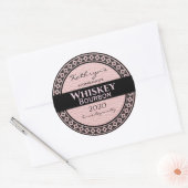 ピンクパーソナライズされたレザーラウンド ラウンドシール (封筒)