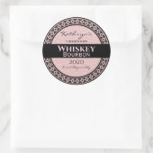 ピンクパーソナライズされたレザーラウンド ラウンドシール (バッグ)