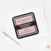 ピンクパーソナライズされたレザー スクエアシール (封筒)