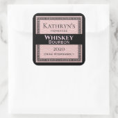 ピンクパーソナライズされたレザー スクエアシール (バッグ)