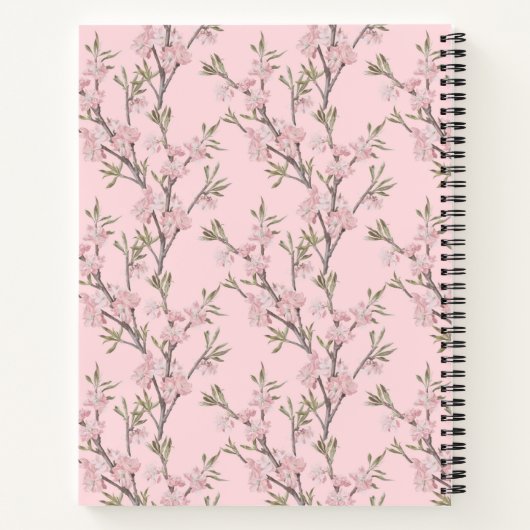 ピンクパーソナライズされたレシピの姪のためのフローラ ノートブック (裏面)