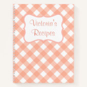 ピンクパーソナライズされたレシピクックブックギフト ノートブック (正面)