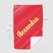 ピンクパーソナライズされたレッドグラマー ゴルフタオル (インサイチュ)