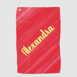 ピンクパーソナライズされたレッドグラマー ゴルフタオル