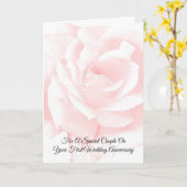 ピンクパーソナライズされたローズ結婚一周年 カード (黄色い花)