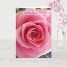 ピンクパーソナライズされたローズ結婚3周年
