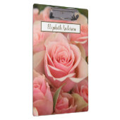 ピンクパーソナライズされたローズ開花 クリップボード (右)