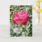 ピンクパーソナライズされたローズ20結婚周年 カード (黄色い花)