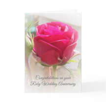 ピンクパーソナライズされたローズ40結婚周年