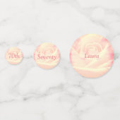 ピンクパーソナライズされたローズ70歳の誕生日 コンフェッティ (正面)