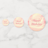 ピンクパーソナライズされたローズ70歳の誕生日 コンフェッティ (裏面)