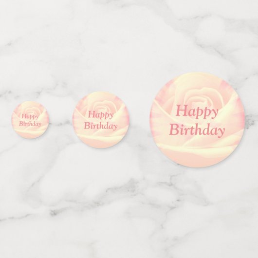 ピンクパーソナライズされたローズ90歳の誕生日 コンフェッティ (裏面)