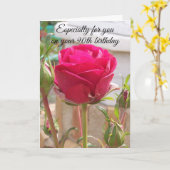 ピンクパーソナライズされたローズ90誕生日 カード (黄色い花)