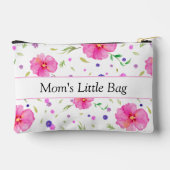 ピンクパーソナライズされたワイルドフラワーウォーターカラーポーチ アクセサリーポーチ (裏面)