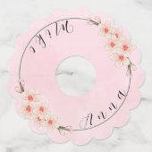 ピンクパーソナライズされたワイングラスラベル結婚for s Cele ワイングラスタグ (裏面)