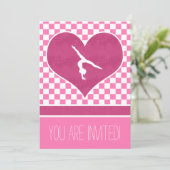 ピンクパーソナライズされた体市松模様に操 招待状 (スタンド正面)
