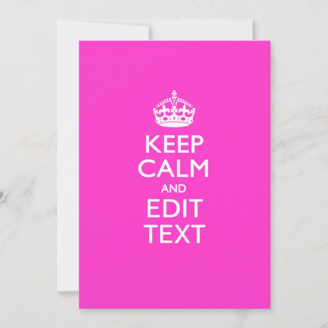 ピンクパーソナライズされた保のCALM AND Edit文字 (正面)