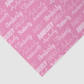 ピンクパーソナライズされた名可愛いフォントコラージュ誕生日 薄葉紙 (詳細)