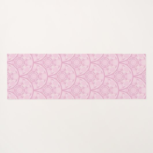 ピンクパーソナライズされた名門私立校風のマンダラアールデコ ヨガマット (裏面(横))