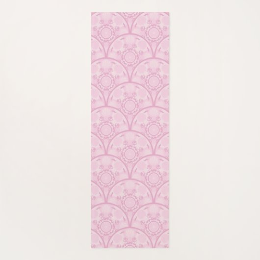 ピンクパーソナライズされた名門私立校風のマンダラアールデコ ヨガマット (裏面)