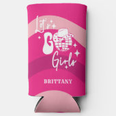 ピンクパーソナライズされた女性のカーボーイレッツゴーガールズ スリム缶クーラー (正面)