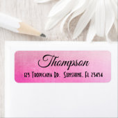 ピンクパーソナライズされた差出人住所ラベル ラベル (インサイチュ)