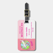 ピンクパーソナライズされた旅行機荷物タグ ラゲッジタグ (正面縦)