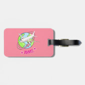 ピンクパーソナライズされた旅行機荷物タグ ラゲッジタグ (裏面横)