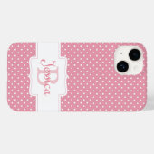 ピンクパーソナライズされた水玉模様 Case-Mate iPhoneケース (裏面 (横))
