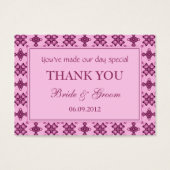 ピンクパーソナライズされた結婚式の引き出物ギフトラベル (正面)