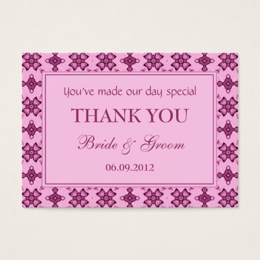 ピンクパーソナライズされた結婚式の引き出物ギフトラベル (正面)