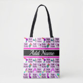 ピンクパーソナライズされた美容師及び美容師 トートバッグ (正面)