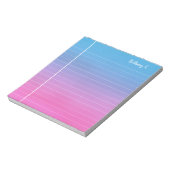 ピンクパーソナライズされた色のシアン色のグラデーション ノートパッド (回転)