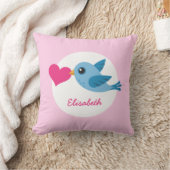 ピンクパーソナライズされた色のハート クッション (ブランケット)
